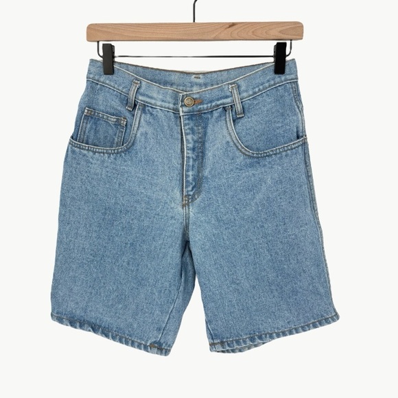 bill blass Pants - Vintage Bill Blass High Rise Dad Shorts Size 6P Light Wash Denim Petite 90s